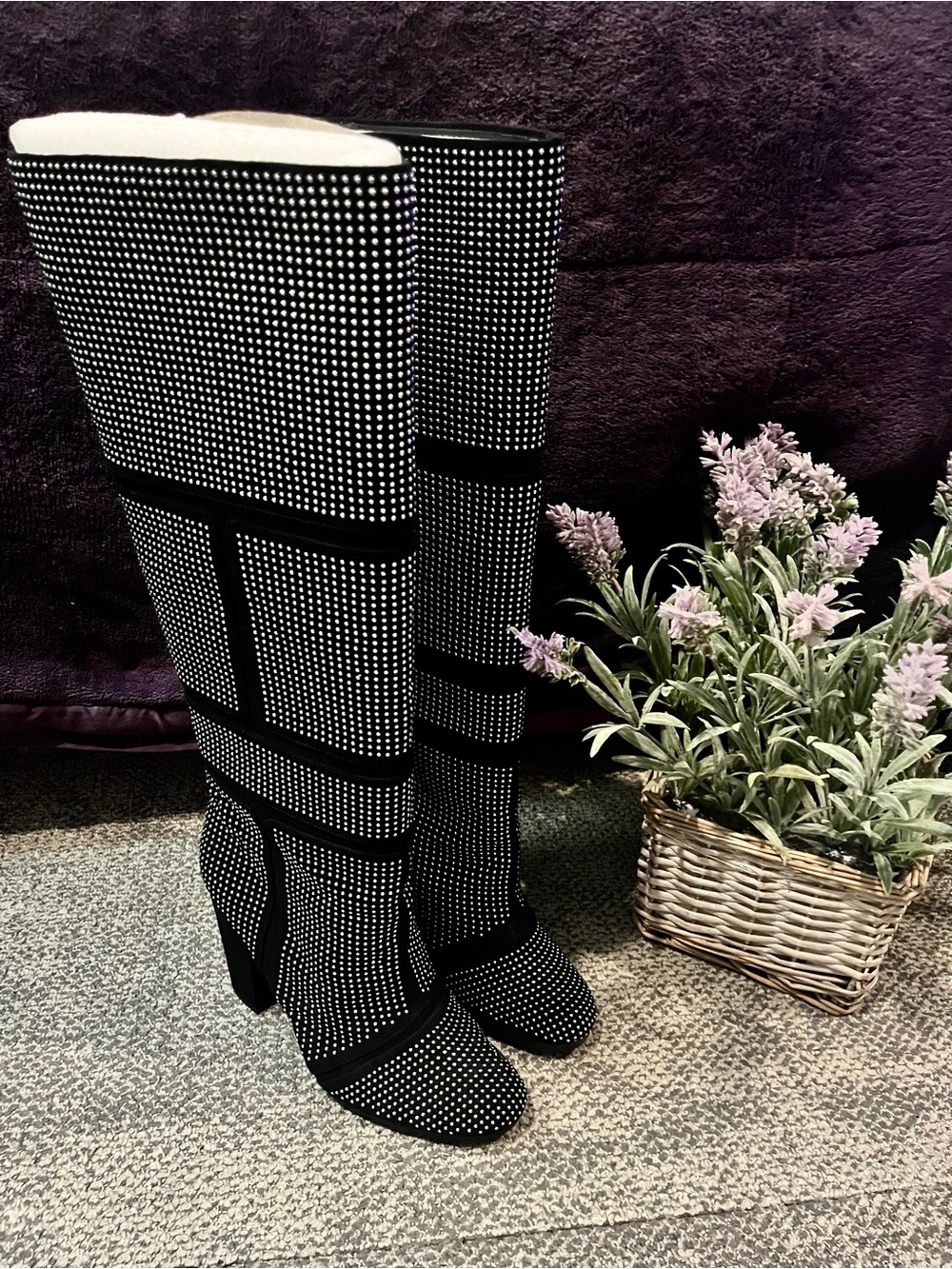 ALDO Studded Knee High Heeled Boots Size 8